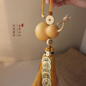 短款 双金色流苏门对门葫芦挂件天然开口大门客厅门口平安吉祥挂饰