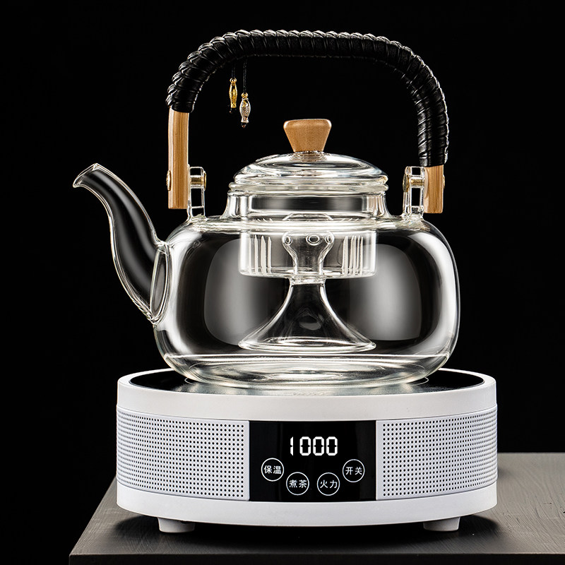 电陶炉煮茶器蒸煮提梁茶壶耐高温玻璃煮茶壶家用泡茶茶具烧水套装