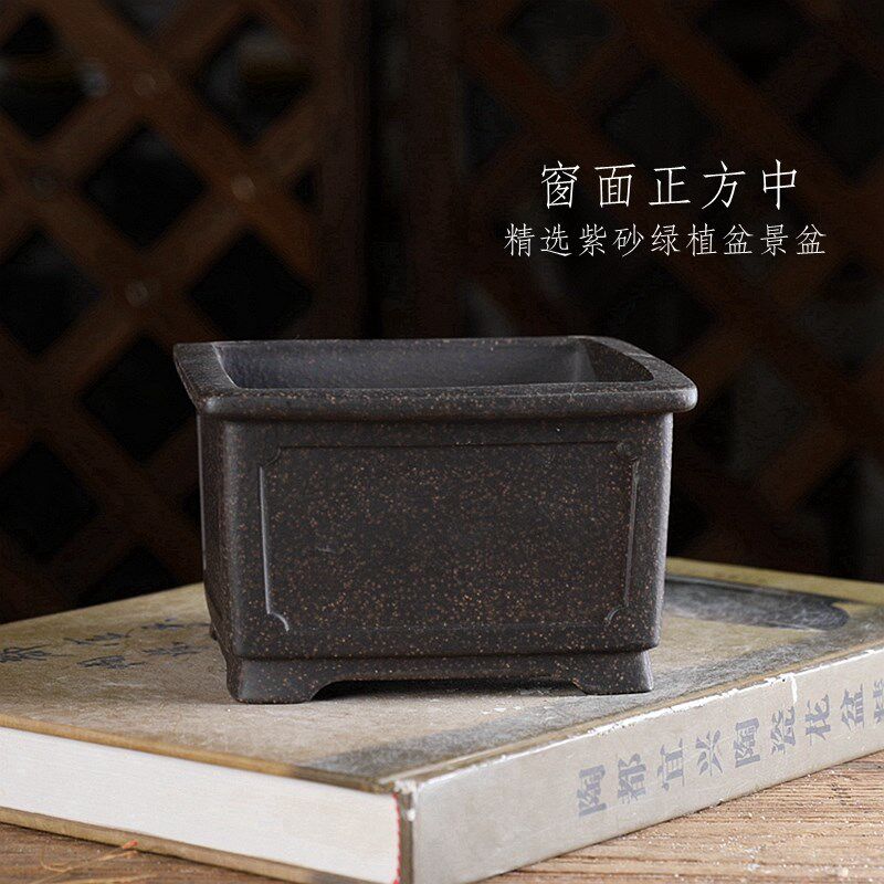 紫砂花盆盆景盆古铜泥清水泥中号窗线正方室内花卉绿植透气雀梅,鲜花速递/花卉仿真/绿植园艺,花盆,淘宝优惠券,粉丝福利购,淘宝优惠卷