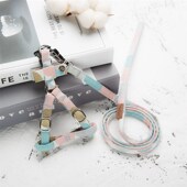 宠物胸背带狗狗泰迪猫咪牵引套装 牵引绳外出遛狗绳中小型犬法斗