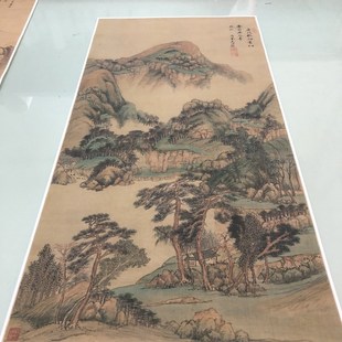 王时敏云峰树色图书画山水国画真迹高清原大微喷仿古装裱挂轴装饰