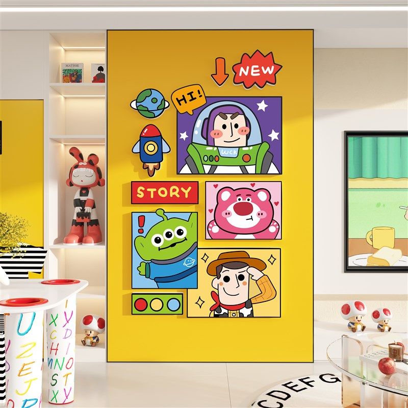玩具总动员儿童房间布置装饰卡通卧室墙面床头画门贴纸改造小物件,家居饰品,软装墙贴,淘宝优惠券,粉丝福利购,淘宝优惠卷