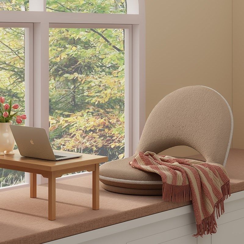 折叠躺椅家用地上坐垫懒人沙发床上靠背椅卧室飘窗椅坐躺两用座椅