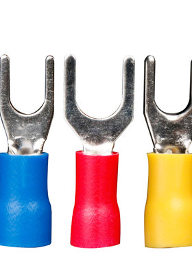 SV2-3冷压接线端子叉形预绝缘端头压线耳U型Y型铜鼻子1000只黄铜