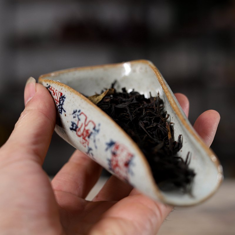 亦紫陶 功夫茶具零配件 陶瓷茶荷赏茶碟 分茶勺 手绘茶铲茶道茶则