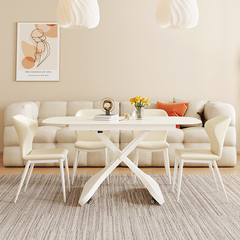 升降茶几餐桌一体家用小户型奶油风多功能可移动带轮纯白色茶几,住宅家具,茶几,淘宝优惠券,粉丝福利购,淘宝优惠卷