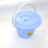 小水桶 826 牛筋塑胶桶 耐摔不破 带盖子塑料桶 钓鱼桶 5个