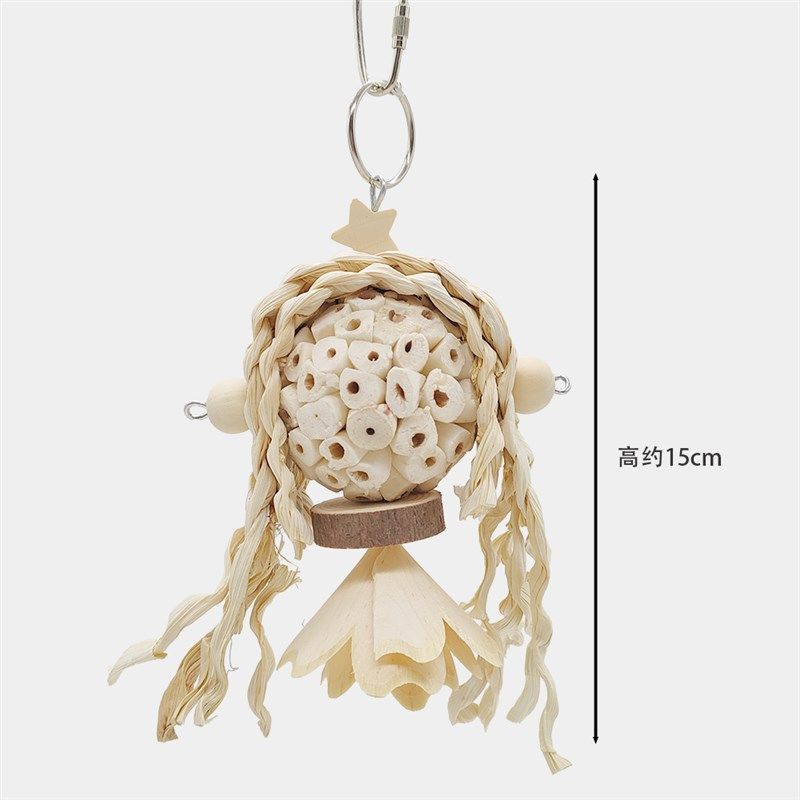 鹦鹉鸟玩具通草球啃咬磨牙磨嘴安全植物解闷发泄挂件吊串用品牡丹,宠物/宠物食品及用品,鸟玩具,淘宝优惠券,粉丝福利购,淘宝优惠卷