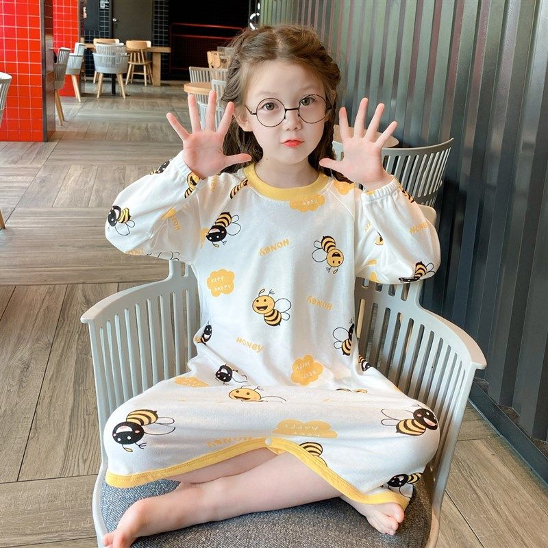 秋季女宝公主睡裙长袖纯棉连衣裙卡通居家裙子女童花边荷叶袖睡衣,童装/婴儿装/亲子装,家居裙/睡裙,淘宝优惠券,粉丝福利购,淘宝优惠卷