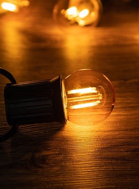 LED爱迪生灯泡灯丝灯G40迷你小灯泡橙色光E27螺口长明灯台灯光源