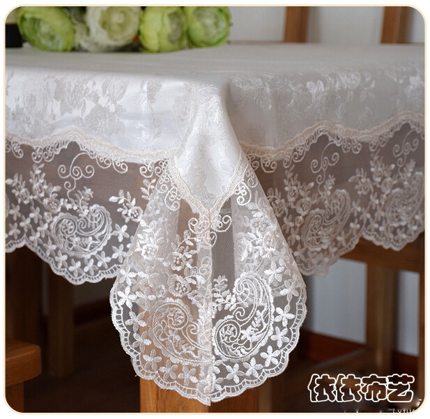 欧式桌布奢华蕾丝餐桌布 茶几布艺电视柜盖巾床头柜盖布,居家布艺,桌布,淘宝优惠券,粉丝福利购,淘宝优惠卷