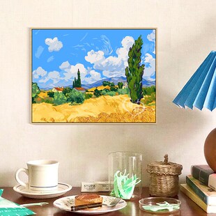 梵高丰收数字油画手工画画填色diy油彩画 世界名画高级感装饰挂画