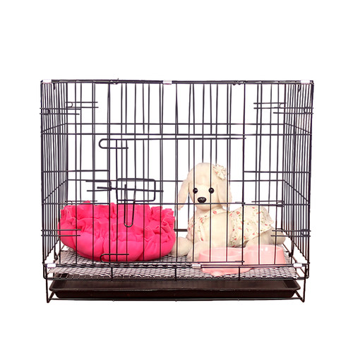 狗笼子小型犬泰迪带厕所室内狗笼金属铁笼子中型可折叠通用宠物笼