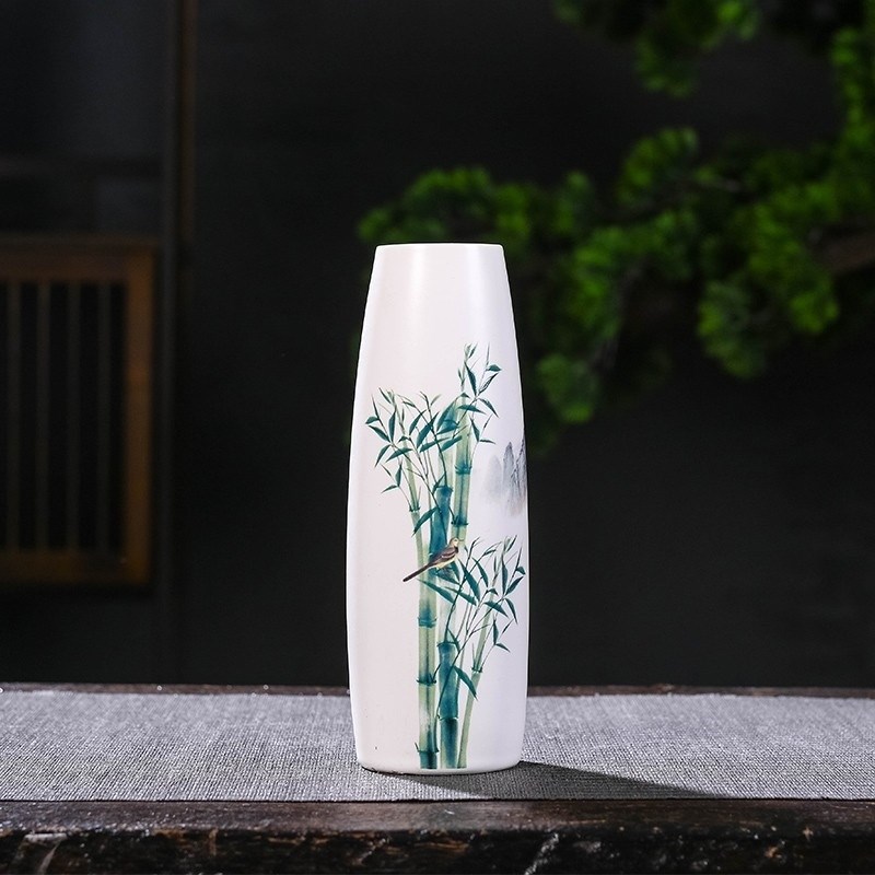 鸡毛掸子收纳瓶插鸡毛掸子的花瓶陶瓷器家居装饰品摆件插花乾燥花