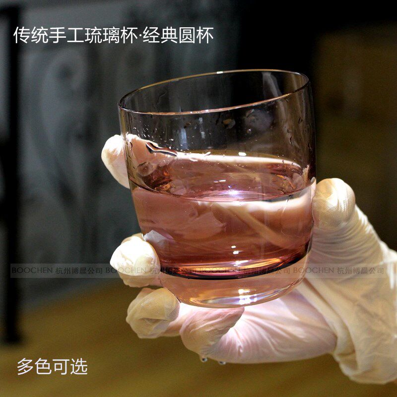 D3201圆形手工大众水杯水晶琉璃玻璃漱口杯耐热茶杯卫生间马克杯