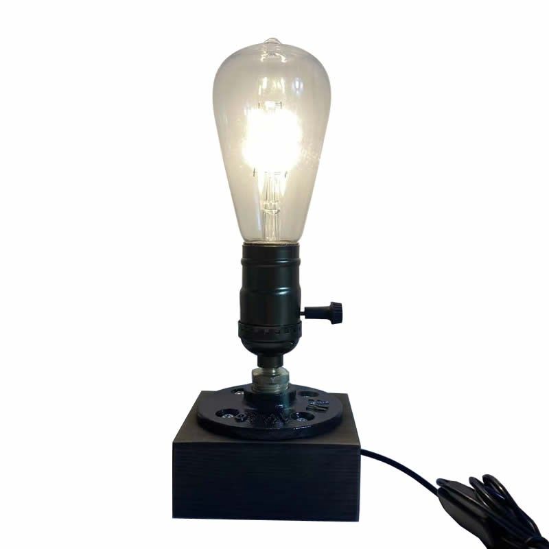 USB铁艺台灯复古怀旧风木头灯座底座酒店清吧酒吧咖啡工业风灯具,家装灯饰光源,装饰台灯,淘宝优惠券,粉丝福利购,淘宝优惠卷