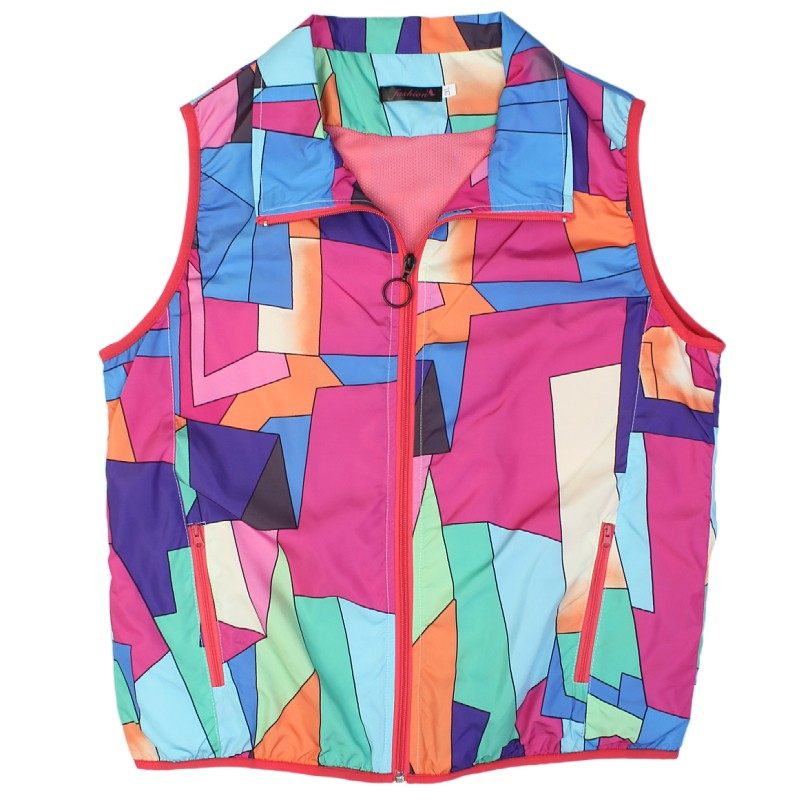 中老年春秋2021花色女装外穿妈妈马夹风衣薄款背心马甲女式外套