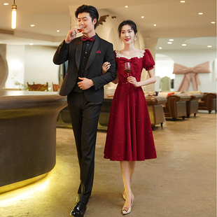 胖mm回门服连衣裙 新娘大码敬酒服平时可穿宴会订婚200斤秋季礼服