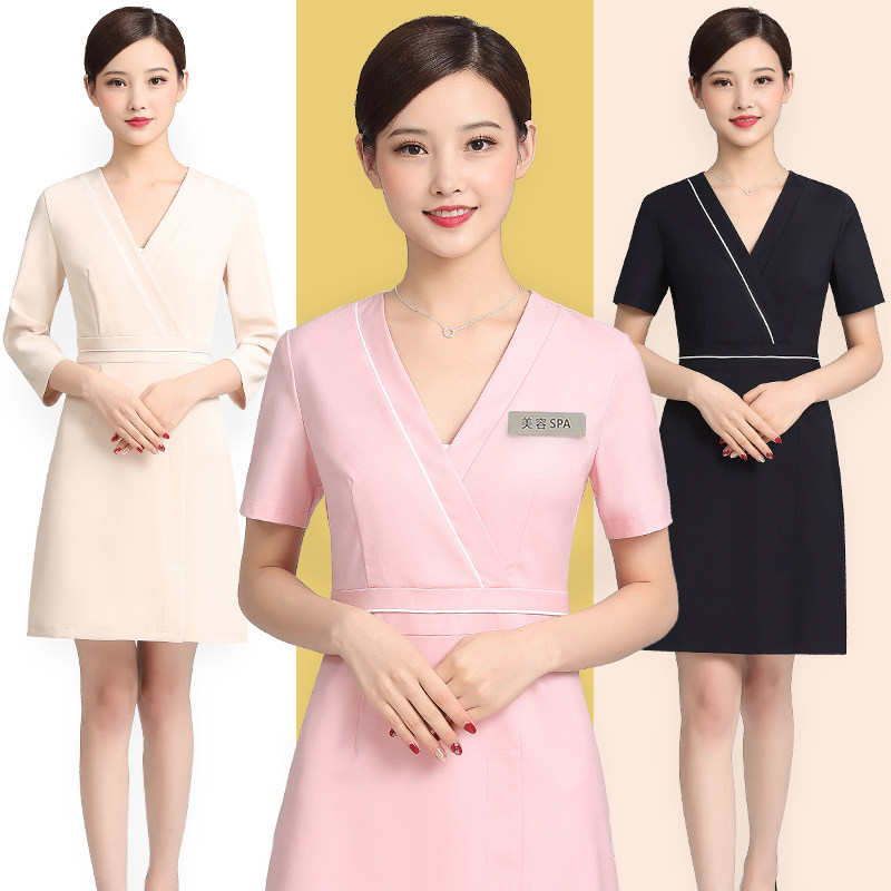 美容院美容师工作服连衣裙女夏季短袖韩国高端气质前台职业服装薄,女装/女士精品,连衣裙,淘宝优惠券,粉丝福利购,淘宝优惠卷