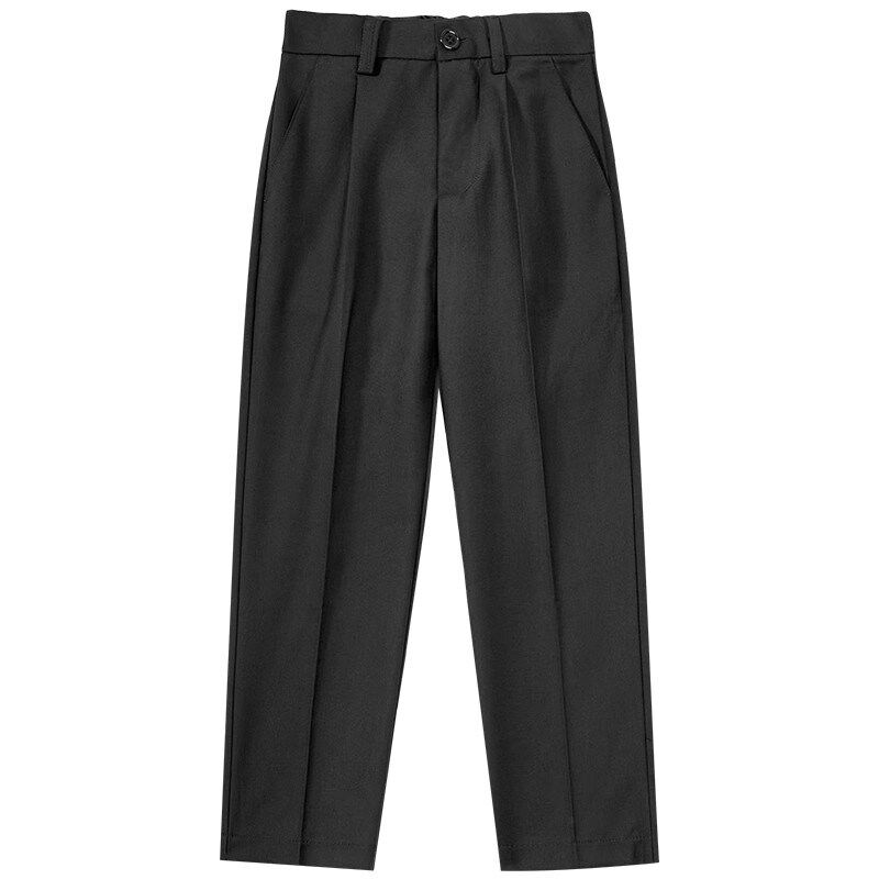 男童夏季藏青西装裤儿童薄款黑色表演长西裤子深蓝色小学生校服裤