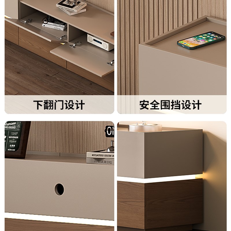 电视柜茶几客厅家用2026款小户型实木中古电视机柜落地收纳储物柜