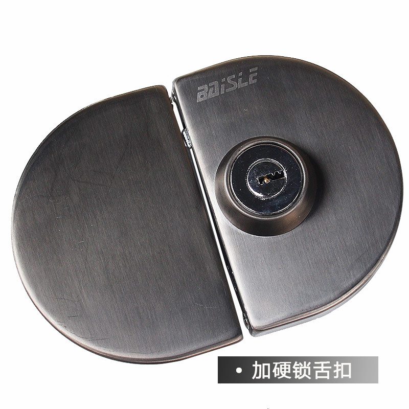 不锈钢玻璃门锁有框门配件木门单双门插销锁铝合金门防盗锁U型锁