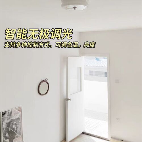 中古法式北欧简约奶油吸顶灯 美式卧室过道玄关氛围玻璃灯