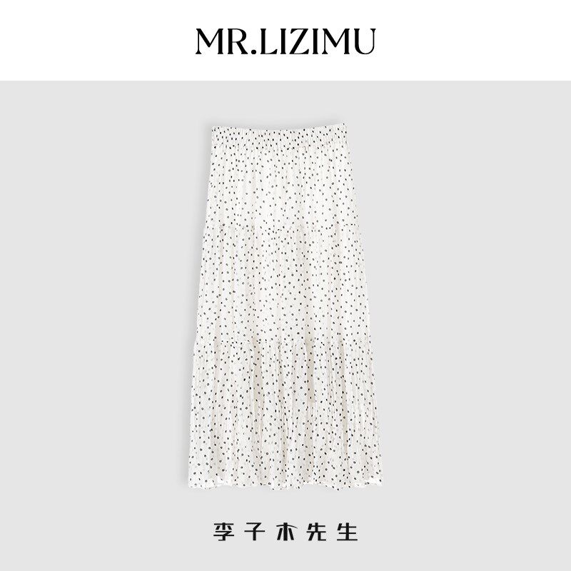 李子木2025新款波点半身裙女夏a字裙梨型身材遮胯显瘦高腰中长裙