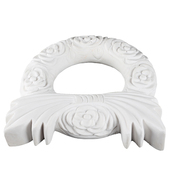 石雕花环石材雕刻天然墓碑墓地碑盖装 饰手工雕刻汉白玉精品花圈