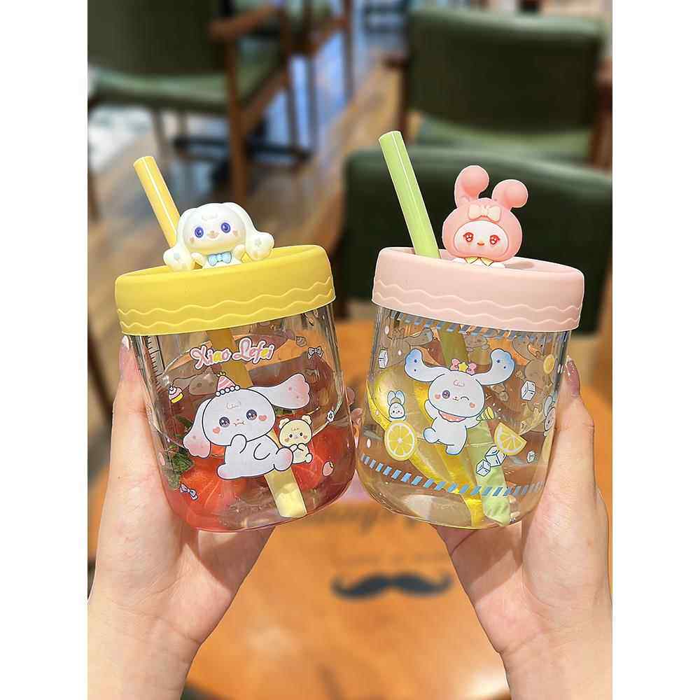 高硼硅玻璃儿童牛奶杯可爱带刻度家用宝宝泡奶粉杯子防爆耐热水杯