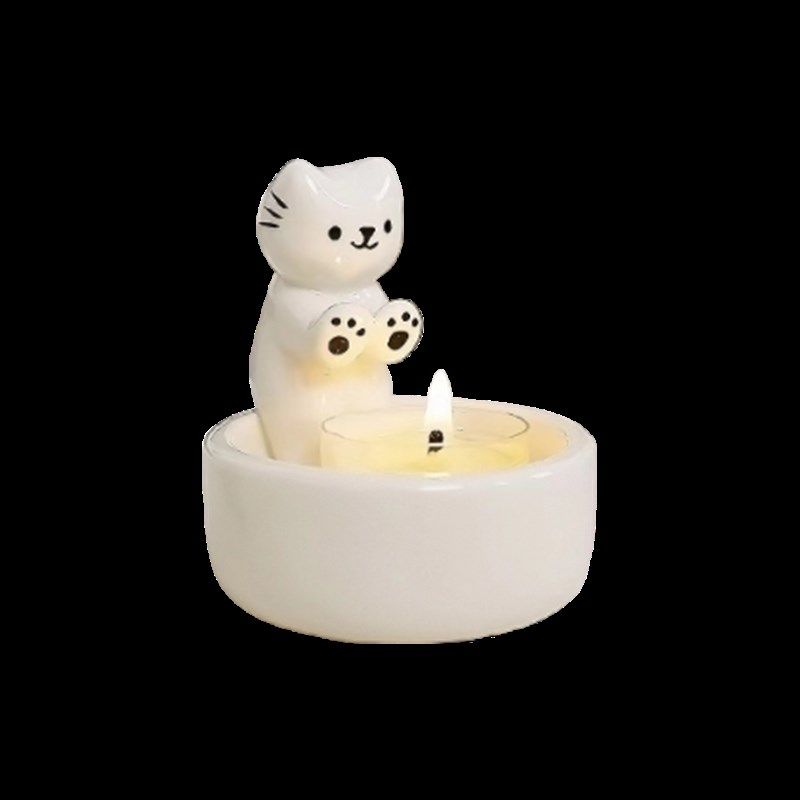 烤手猫咪生日礼物小蜡烛香薰烛台喵小鱼可爱摆件女生礼盒伴手礼,家居饰品,烛台,淘宝优惠券,粉丝福利购,淘宝优惠卷
