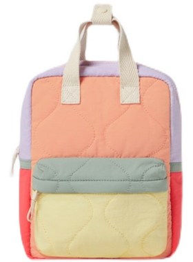 Z家新款儿童手提背包橘黄色撞色拼接幼儿园包包男女轻质双肩书包