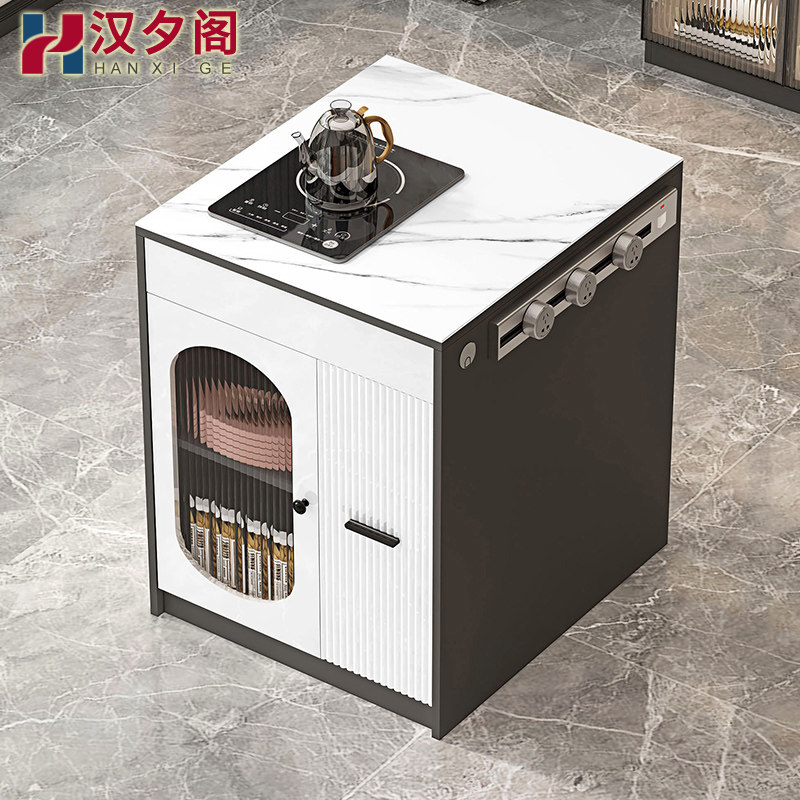 轻奢岩板岛台餐桌一体组合中岛台开放式厨房带电磁炉储物柜8E33,住宅家具,岩板餐桌,淘宝优惠券,粉丝福利购,淘宝优惠卷