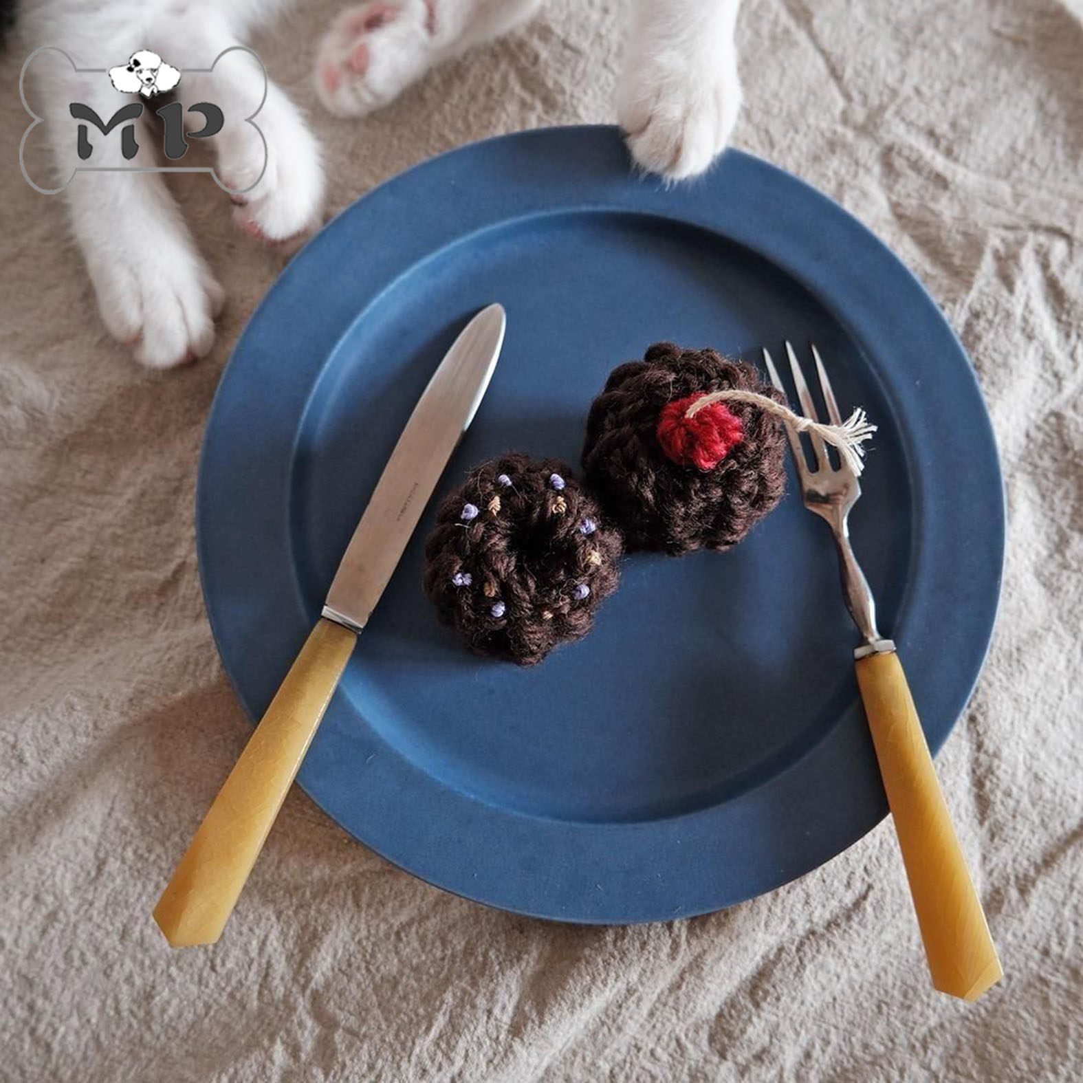 『Memory Pet』日本necoto宠物猫咪天然羊毛可爱樱桃糖果逗猫玩具