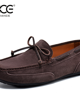 CCE男士真皮豆豆鞋休闲乐福鞋软底透气懒人鞋一脚蹬男鞋2506