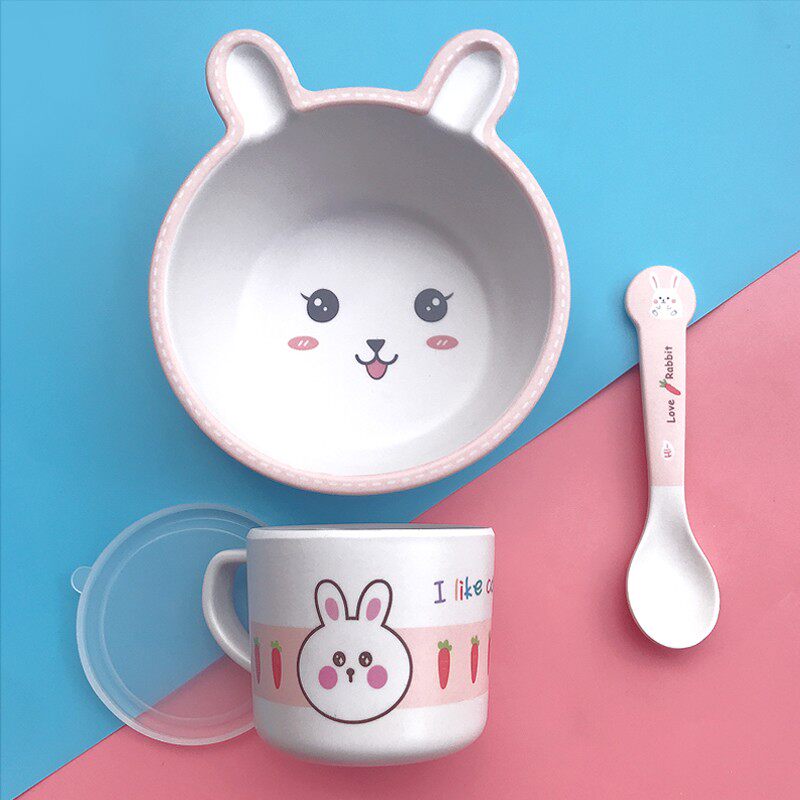 卡通儿童餐具套装家用幼儿园宝宝辅食餐盘吸盘式婴儿碗勺儿童杯子