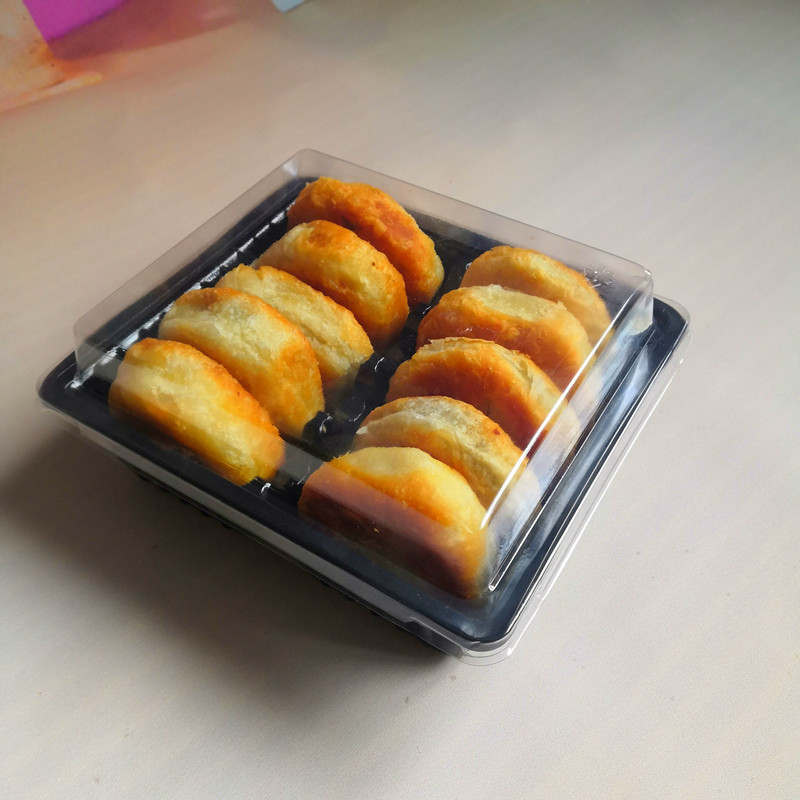 酥饼包装盒打包软皮月饼老婆饼白皮月饼包装透明塑料盒100个包邮