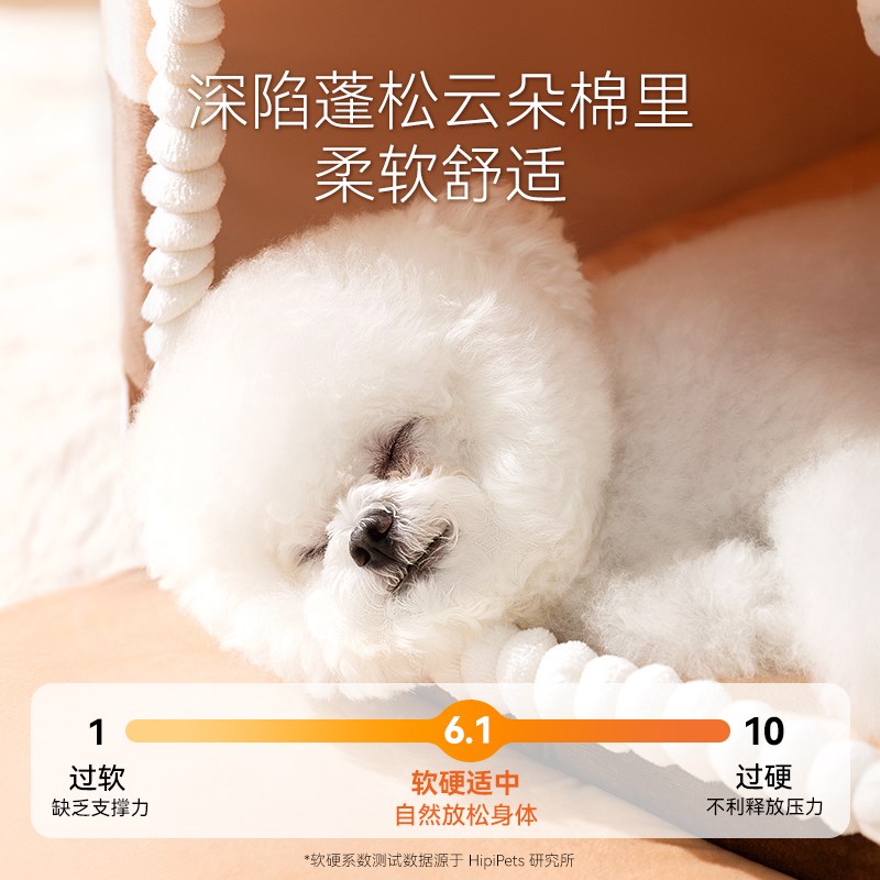狗窝冬天保暖可拆洗半封闭式狗狗房子四季通用小型犬冬季睡觉垫子