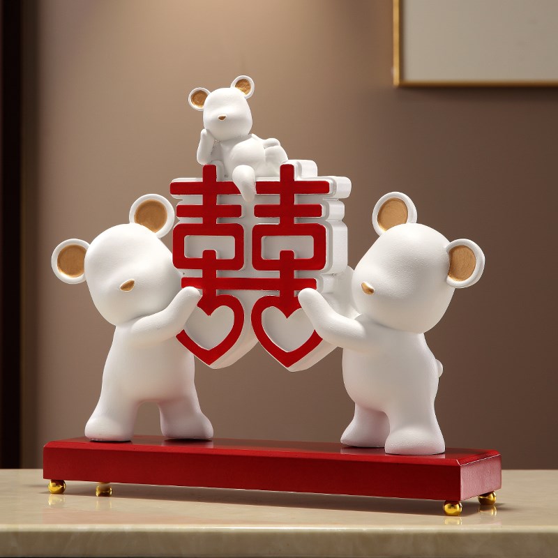 新婚礼物送新人结婚布置婚房装饰客厅订婚摆台摆件高级感小众实用