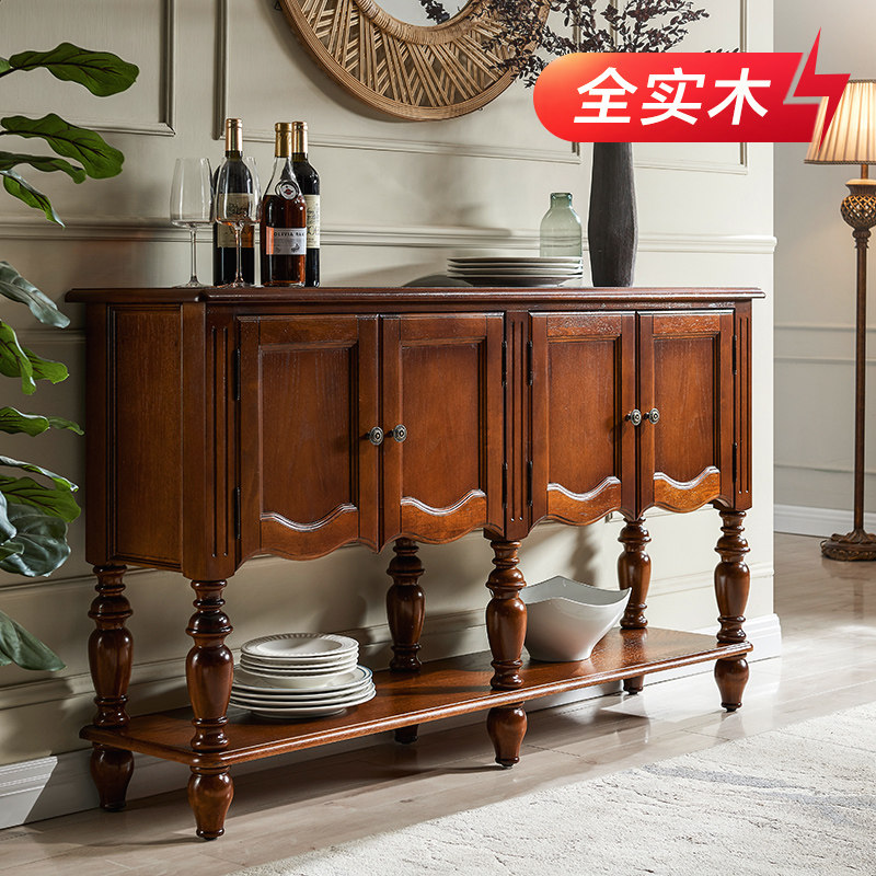 美式全实木餐边柜一体靠墙酒柜门厅玄关柜欧式客厅装饰柜餐厅边柜,住宅家具,餐边柜,淘宝优惠券,粉丝福利购,淘宝优惠卷