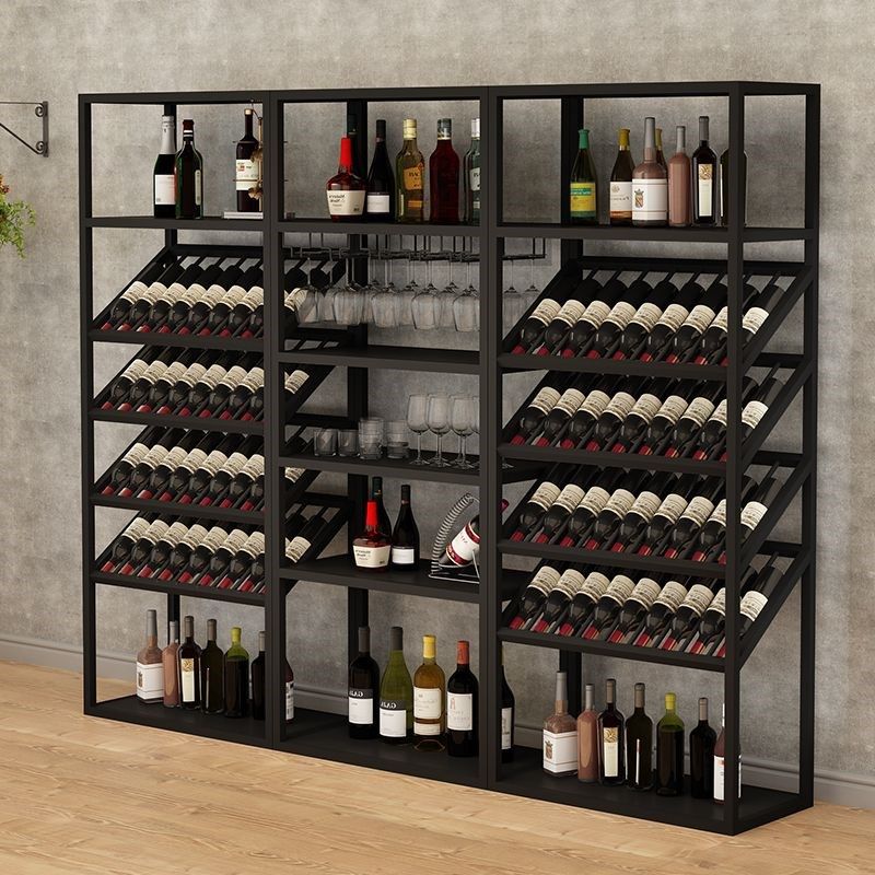 红酒柜子家用酒架酒吧落地酒柜葡萄酒红酒收纳展示架置物架酒杯架