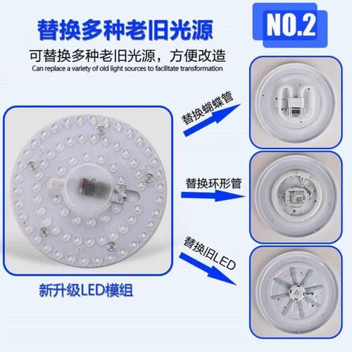 LED吸顶正方形灯芯替换灯管12W18W24W36W48W72W暖光黄光色温3000k