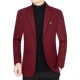 外套休闲免熨烫爸爸装 高档23秋季 酒红色西装 中年男士 羊毛呢西 新款