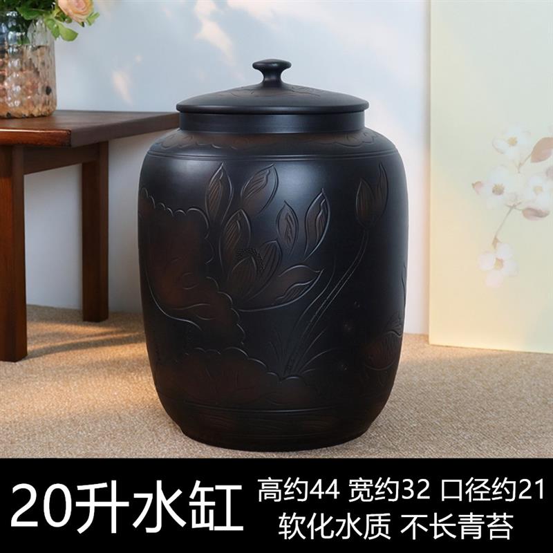 储水桶陶瓷水缸储水用家用老式带盖抽水茶台泡茶储水罐装纯净水大