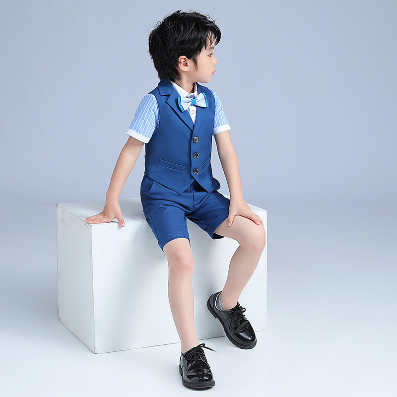 男童礼服春夏男孩生日马甲西装套装儿童小西服花童钢琴表演服英伦