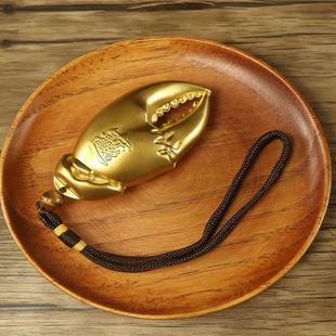 黄铜手中有钱手把件创意摆件手里有钳螃蟹钳开业乔迁礼品客厅装饰