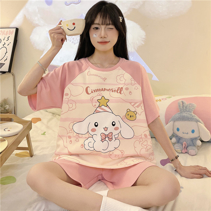 大童睡衣女12-15岁夏季薄款纯棉短袖女孩初中学生家居服少女套装