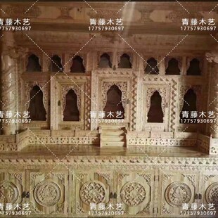 双龙中式祥云凤凰木雕贴花装饰背景墙造型藏式神龙吊顶实木雕花