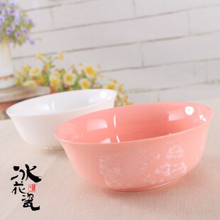 玉冰花特色陶瓷家用中号吃饭碗菜碗可爱个性6英寸面碗面条碗成人