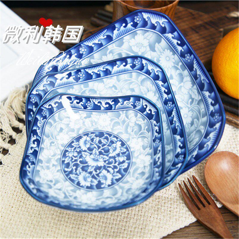 原装韩国进口方盘陶瓷深汤盘菜盘子大小号家用餐具八角盘子